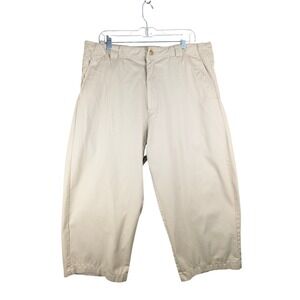 SCOTTEVEST‎ Chino Pants Mens 38x23.5 Tan Cotton Hidden Pocket Travel Altered